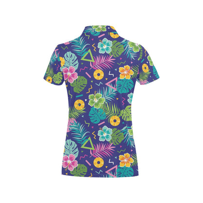 Hawaiian Themed Pattern Print Design H014 Women's Polo Shirt
