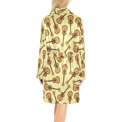Acoustic Guitar Print Design LKS402 Women's Fleece Robe