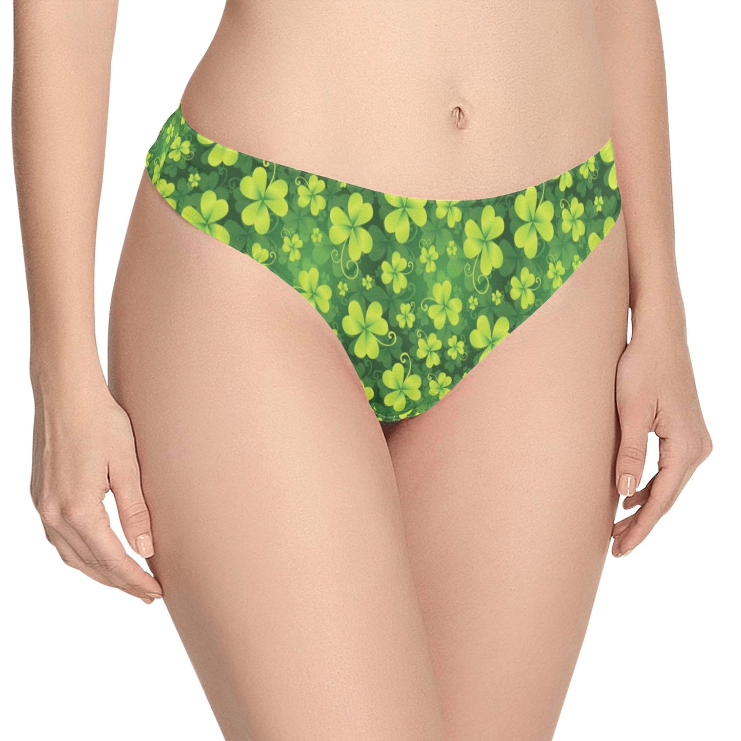 Shamrock Clover Print Women's Thongs