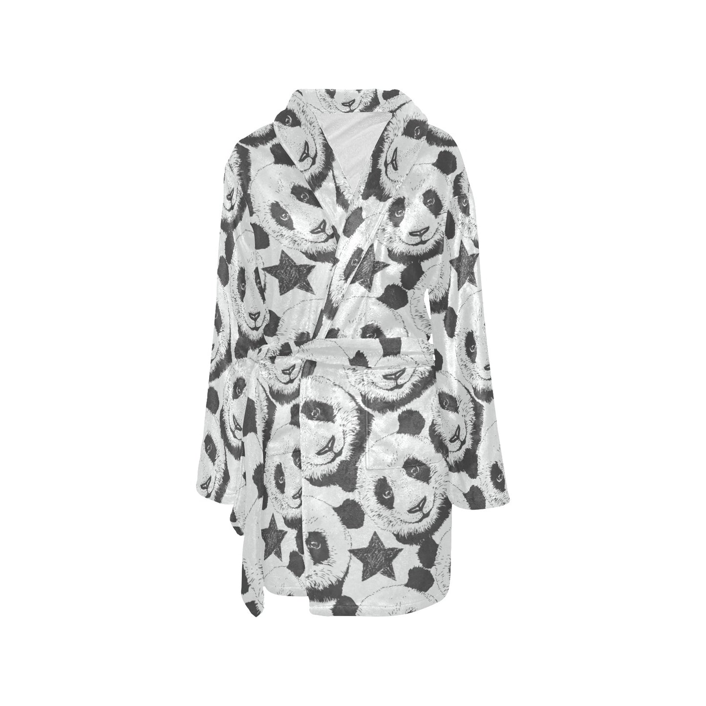 Panda Pattern Print Design A02 Women's Fleece Robe