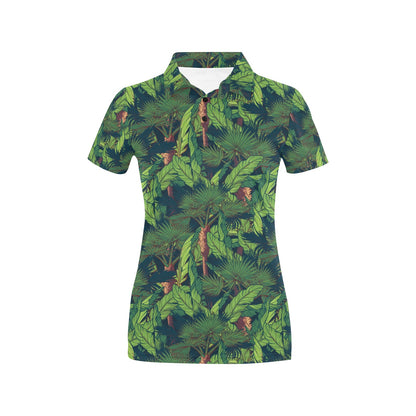 Rainforest Pattern Print Design A01 Women's Polo Shirt