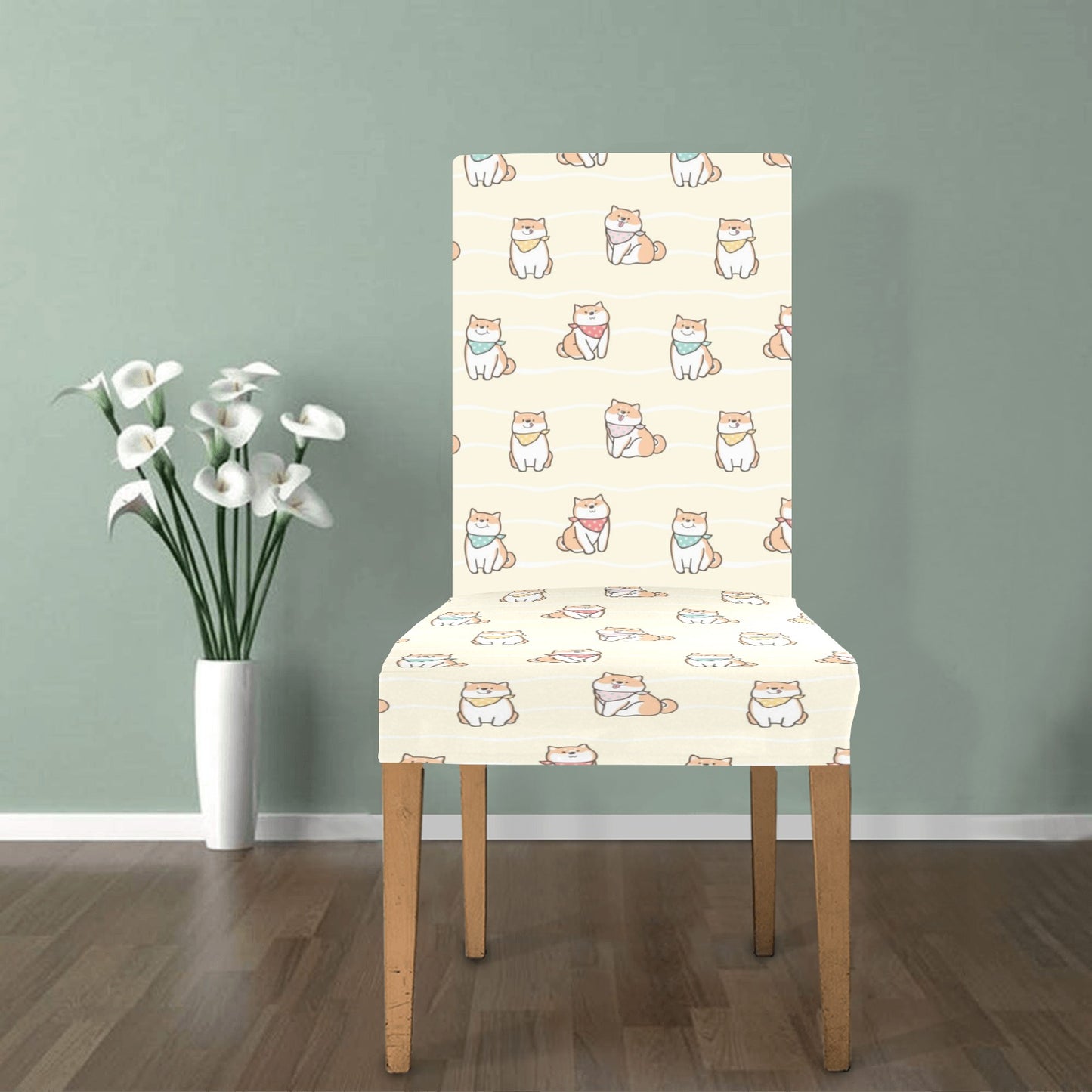 Shiba Inu Print Design LKS306 Dining Chair Slipcover