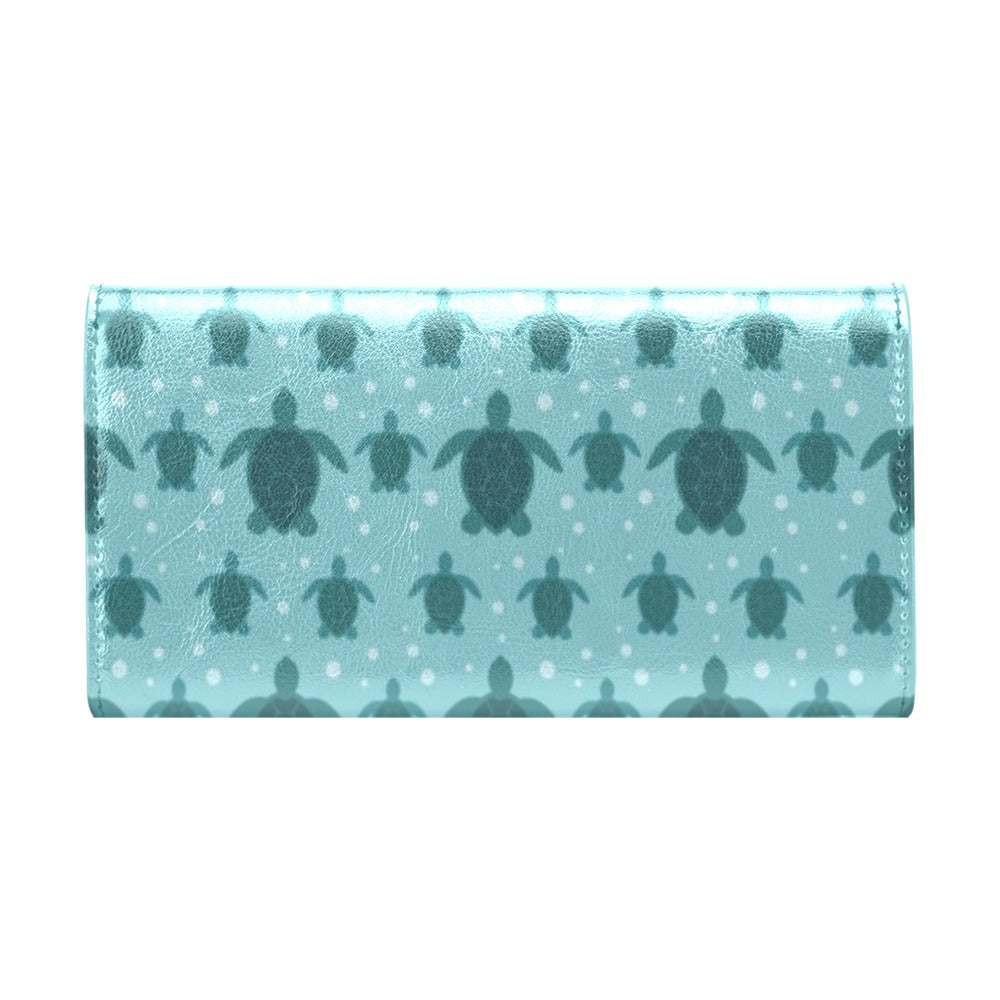 Sea Turtle Print Design LKS305 Women's Trifold Wallet