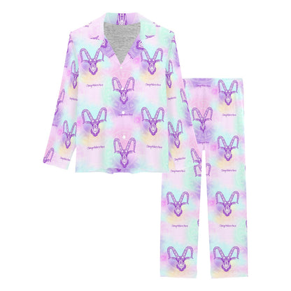Capricorn Zodiac Pattern Print Design 02 Women's Long Pajama Set