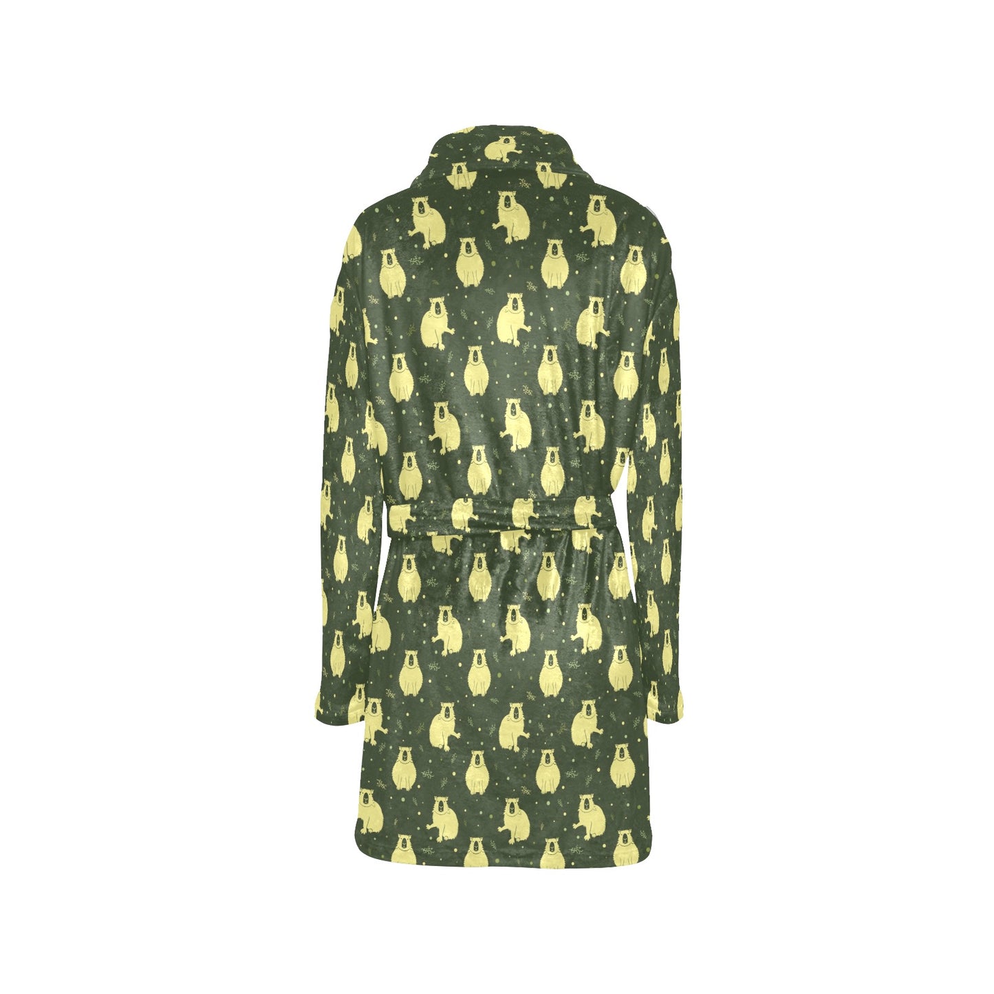 Capybara Pattern Print Design 03 Women's Fleece Robe