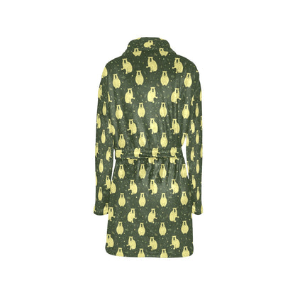 Capybara Pattern Print Design 03 Women's Fleece Robe