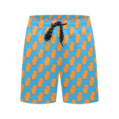 Waffle Print Design LKS304 Men's Swim Trunks Beach Shorts