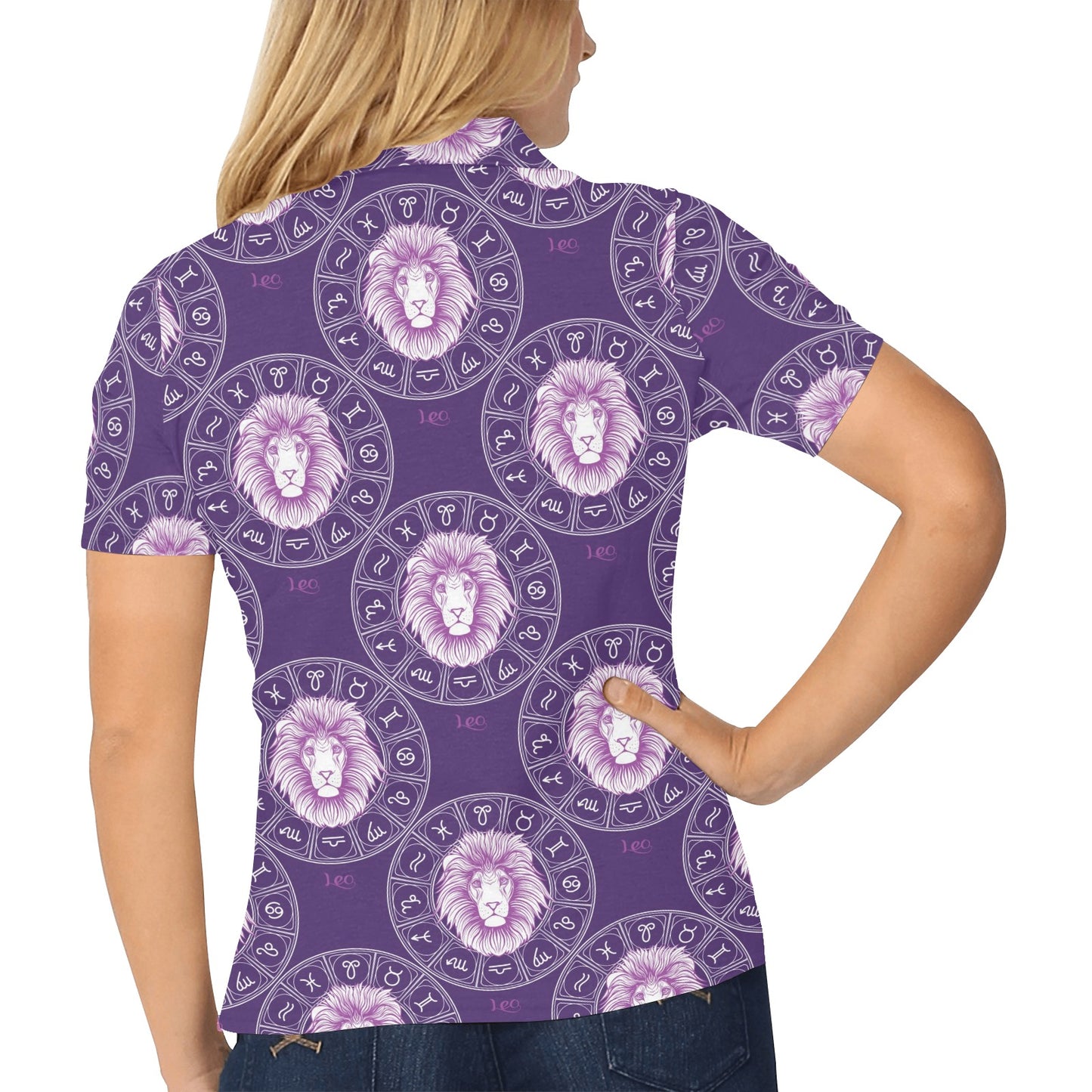 Leo Pattern Print Design 04 Women's Polo Shirt