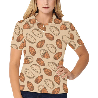 Almond Pattern Print Design 04 Women's Polo Shirt