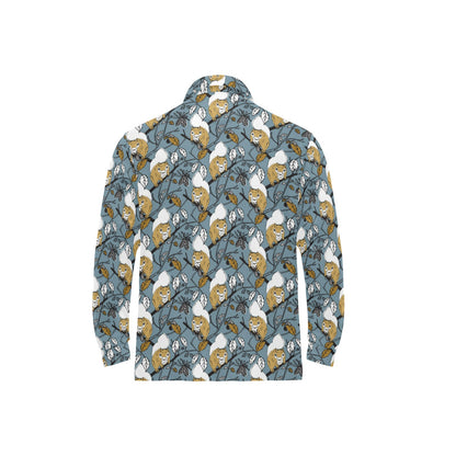 Squirrel Print Design LKS305 Long Sleeve Polo Shirt For Men's
