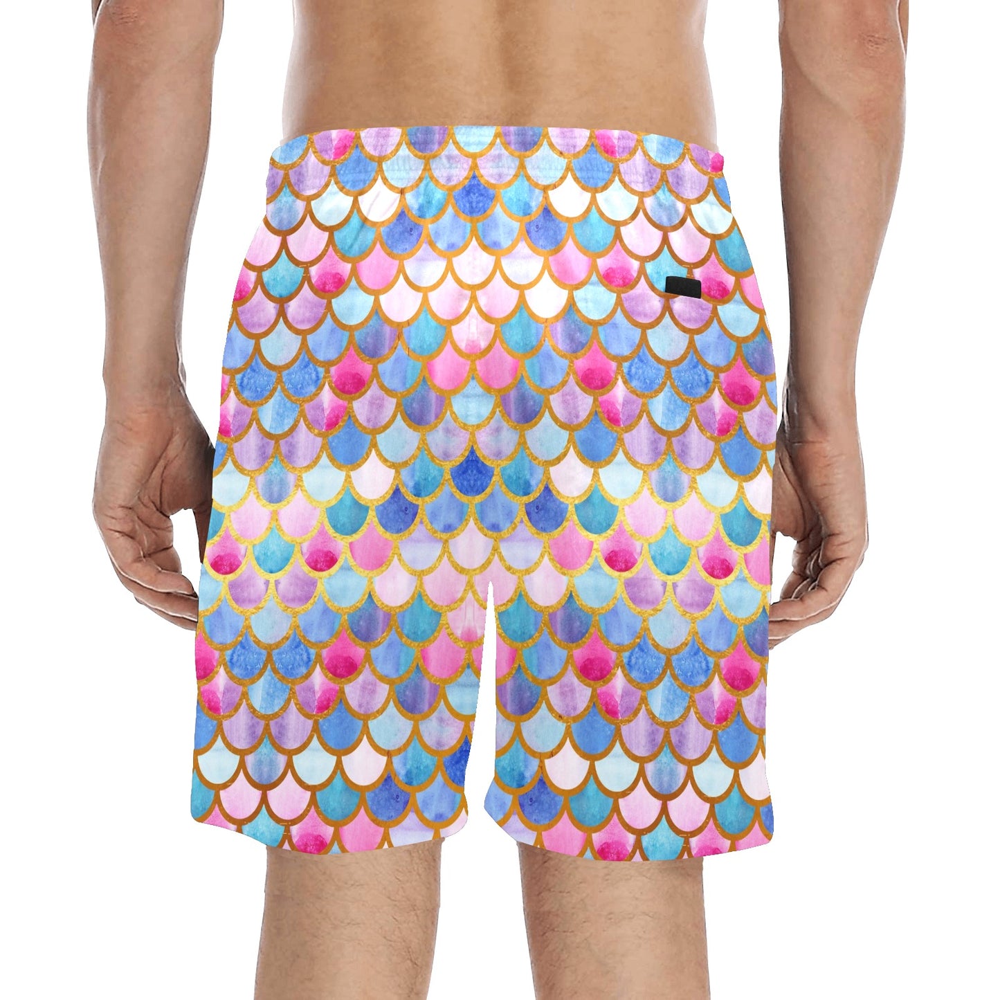 Scales Print Design LKS401 Men's Swim Trunks Beach Shorts