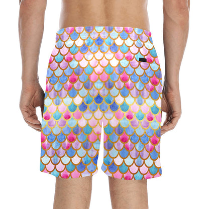 Scales Print Design LKS401 Men's Swim Trunks Beach Shorts