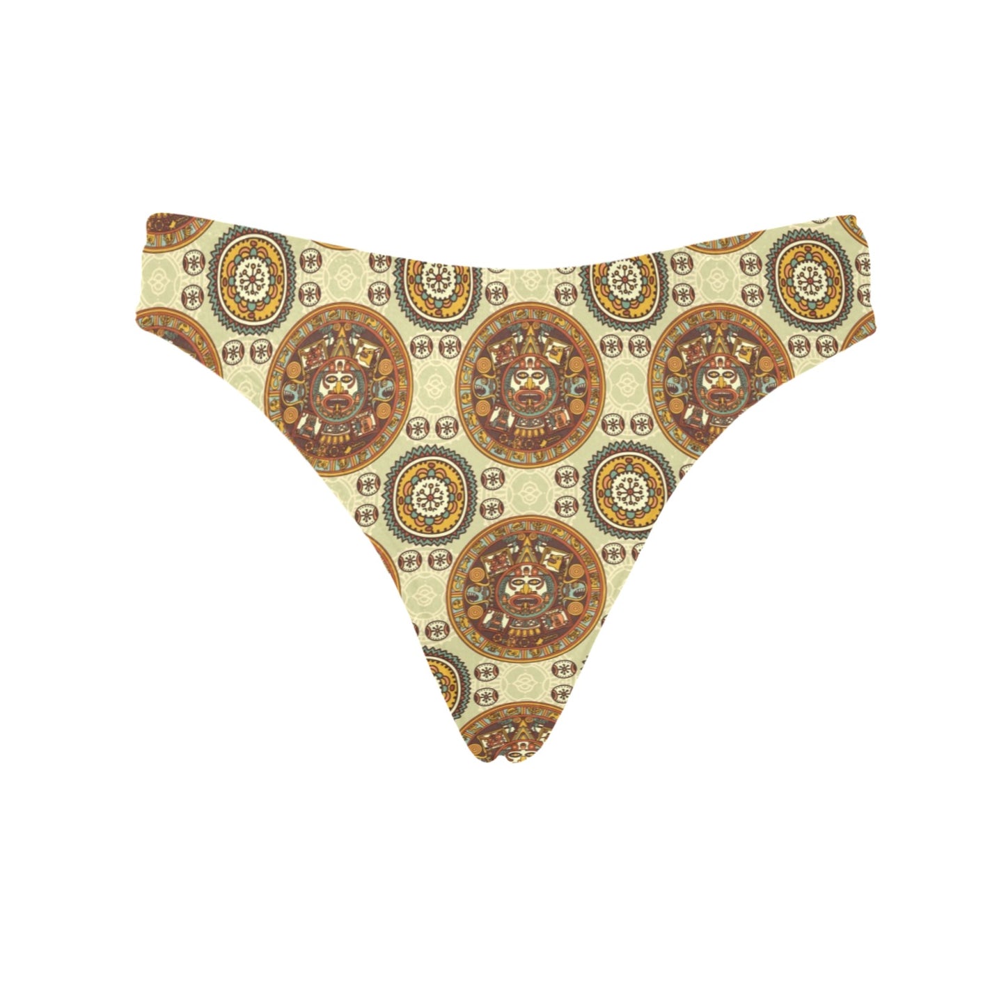 Calendar Aztec Themed Print Pattern Women's Thongs