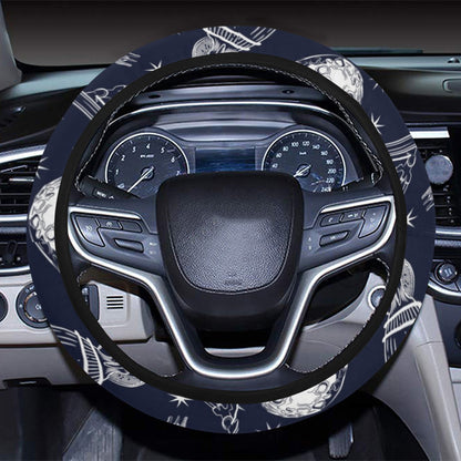 Space Rocket Print Design LKS301 Steering Wheel Cover with Elastic Edge