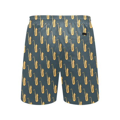 Saxophone Print Design LKS401 Men's Swim Trunks Beach Shorts