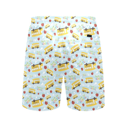 School Bus Back To School Print Design LKS303 Men's Swim Trunks Beach Shorts
