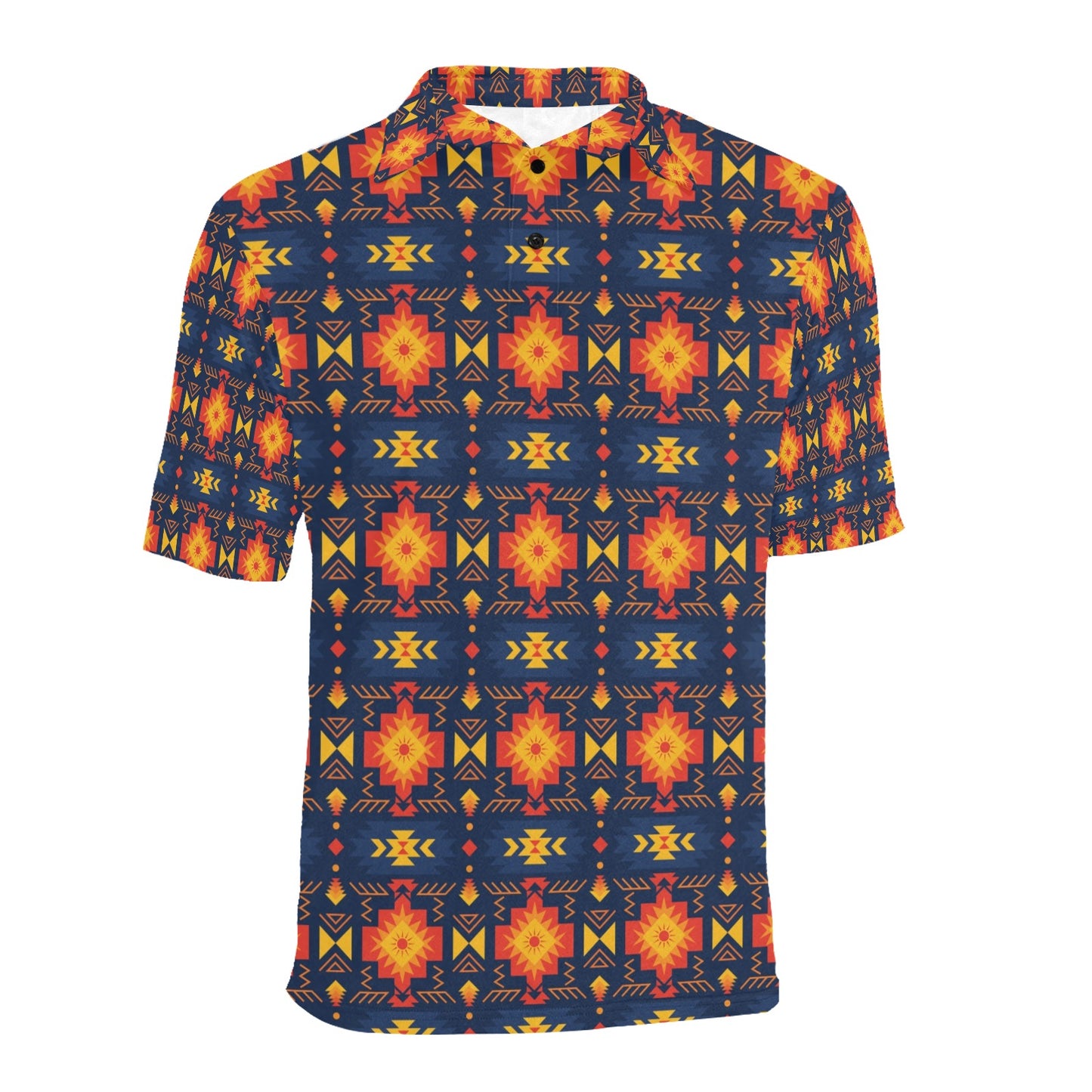 Southwest Pattern Print Design LKS307 Men Polo Shirt