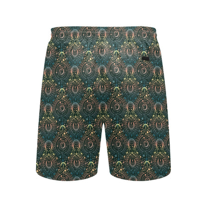 Sun Moon Print Design LKS307 Men's Swim Trunks Beach Shorts