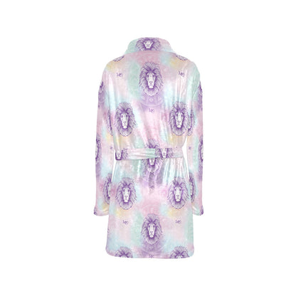 Leo Pattern Print Design 03 Women's Fleece Robe