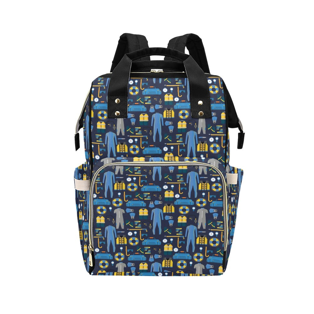 Scuba Equipment Print Design LKS305 Diaper Bag Backpack