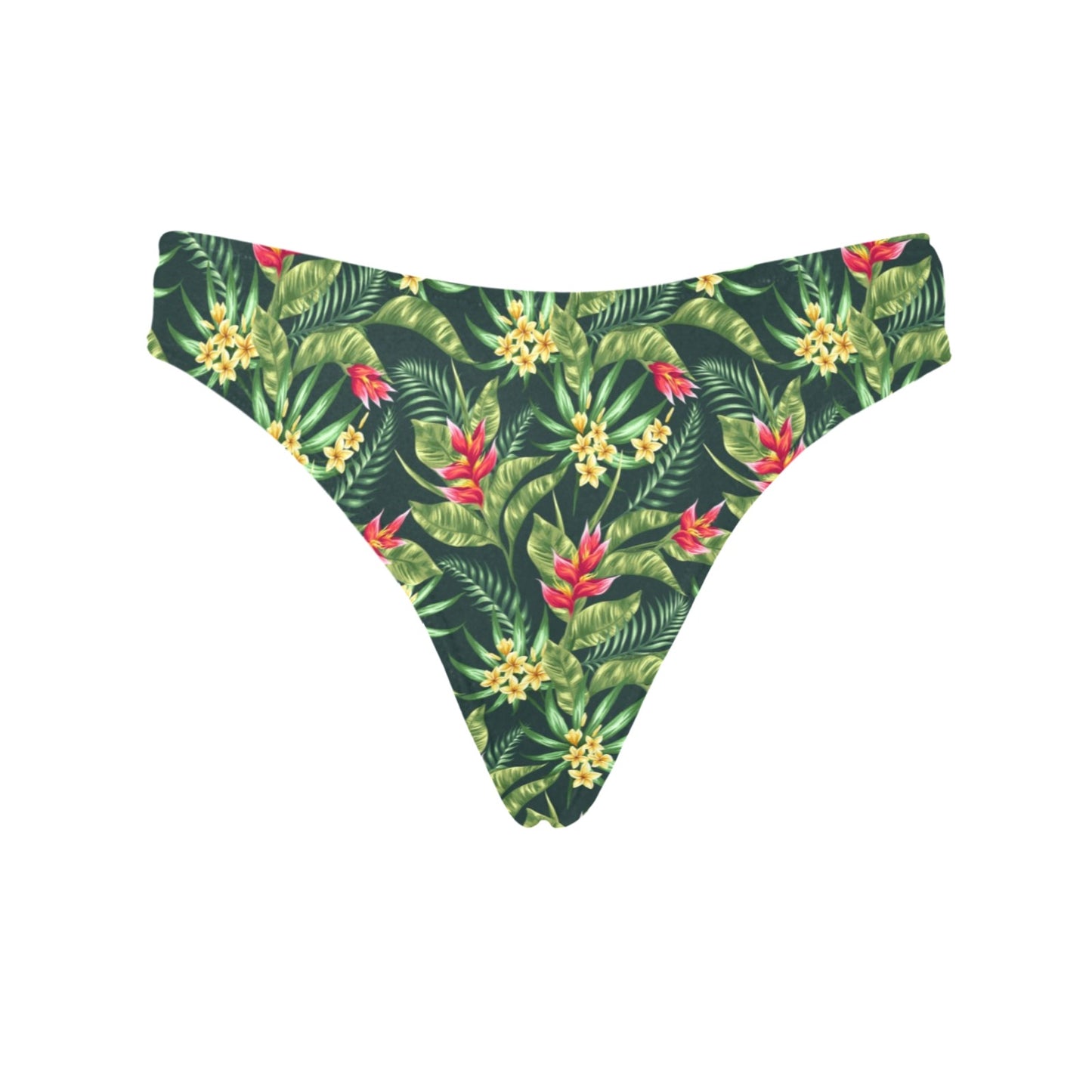 Tropical Folower Red Heliconia Print Women's Thongs