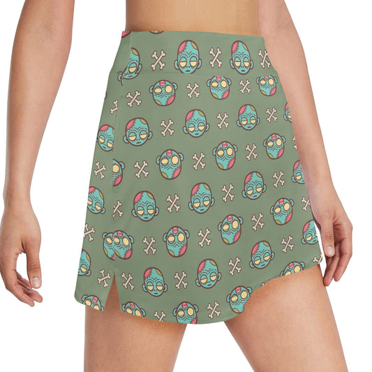 Zombie Print Design LKS301 17" Golf & Pickleball Skort with Pockets