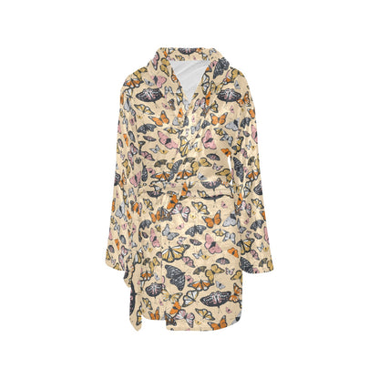 Butterfly Pattern Print Design 04 Women's Fleece Robe