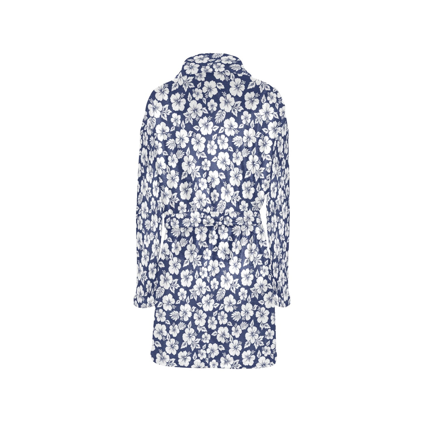 Hibiscus Blue Hawaiian Flower Style Women's Fleece Robe