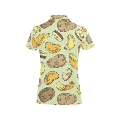 Potato Pattern Print Design A03 Women's Polo Shirt