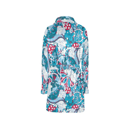 Funky Retro Pattern Print Design A05 Women's Fleece Robe