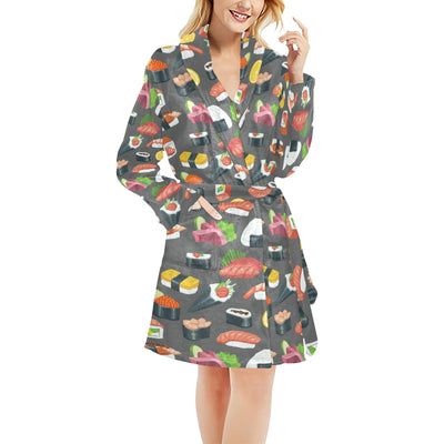 Sushi Print Design LKS302 Women's Fleece Robe