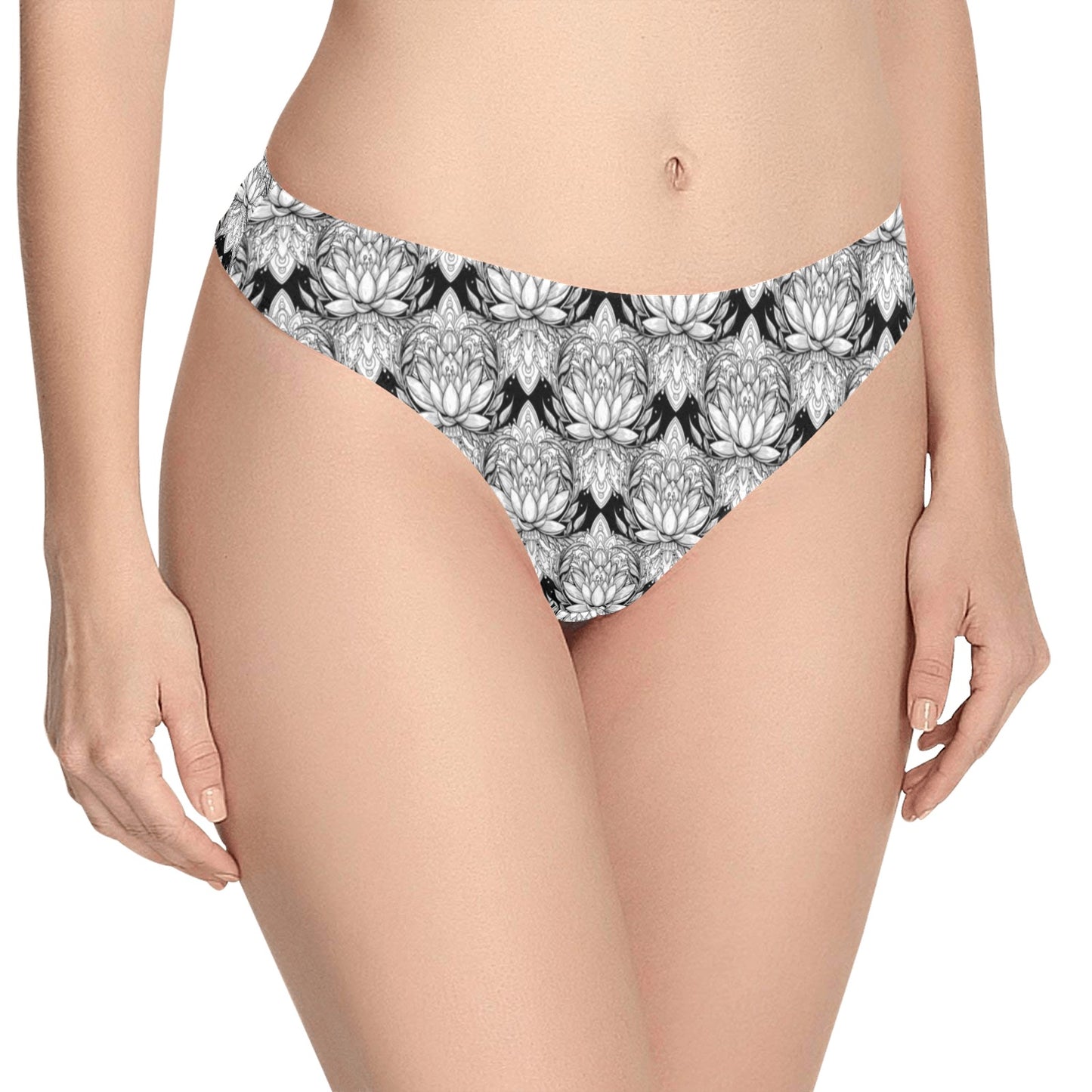 Lotus Mandala Print Pattern Women's Thongs