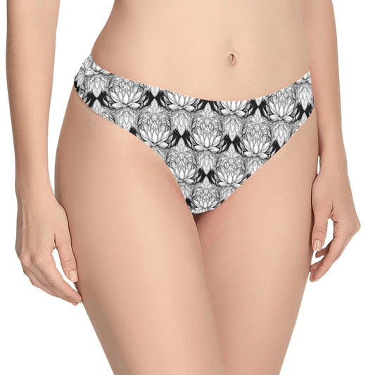 Lotus Mandala Print Pattern Women's Thongs