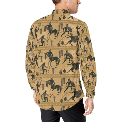 Ancient Greek Statue Print Design LKS304 Men's Long Sleeve Dress Shirt