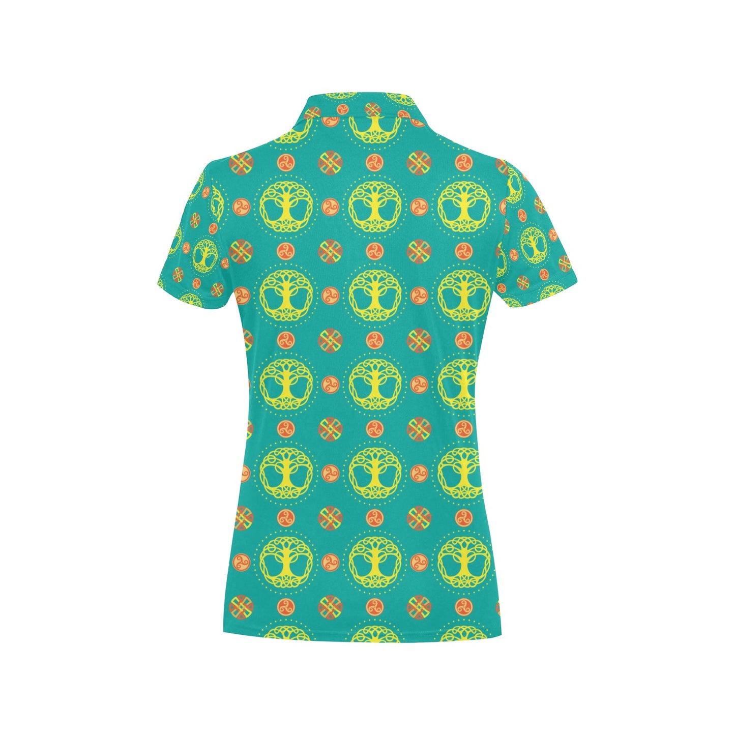 Celtic Tree of Life Print Pattern Women's Polo Shirt