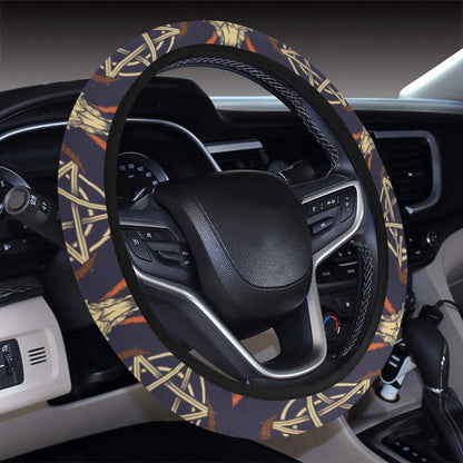 Buffalo Head Print Design LKS403 Steering Wheel Cover with Elastic Edge