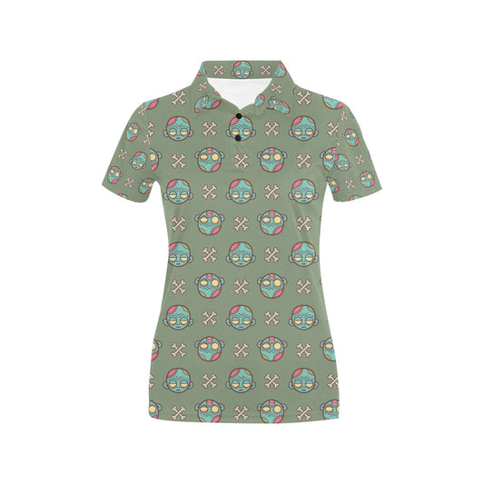 Zombie Print Design LKS301 Women's Polo Shirt