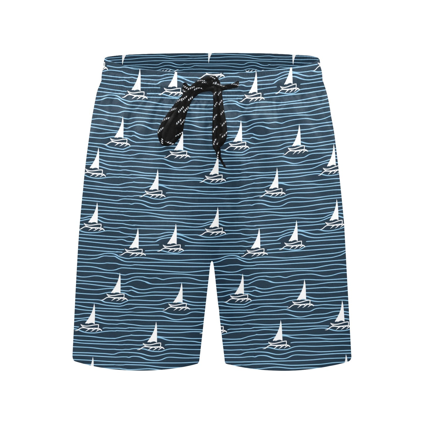 Sailboat Print Design LKS303 Men's Swim Trunks Beach Shorts