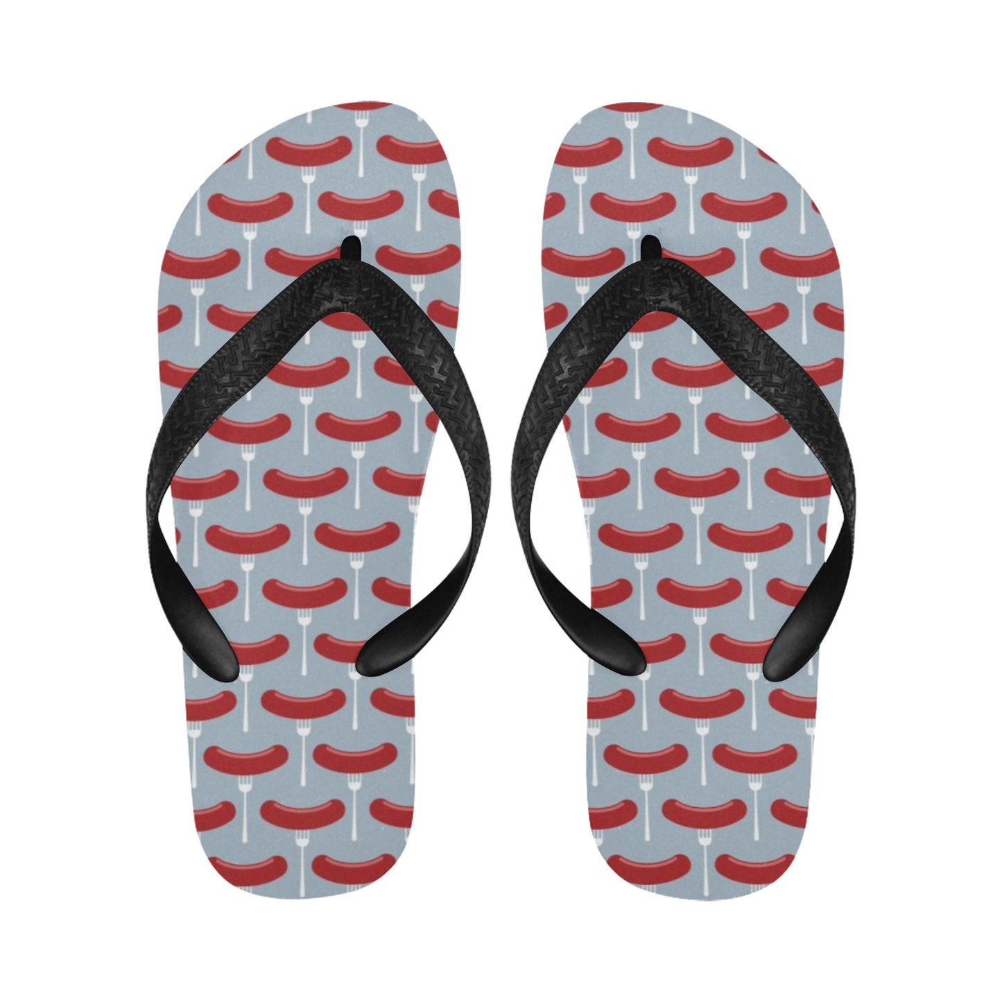 Sausage Print Design LKS301 Flip Flops