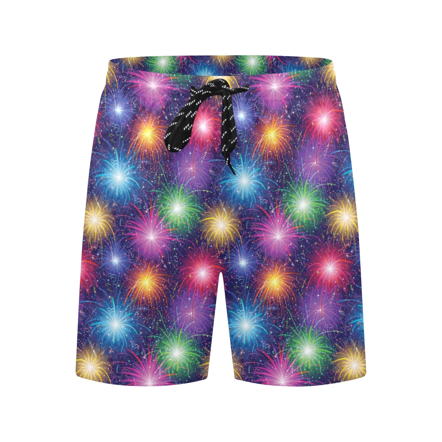 Firework Colorful Print Design LKS301 Men's Swim Trunks Beach Shorts