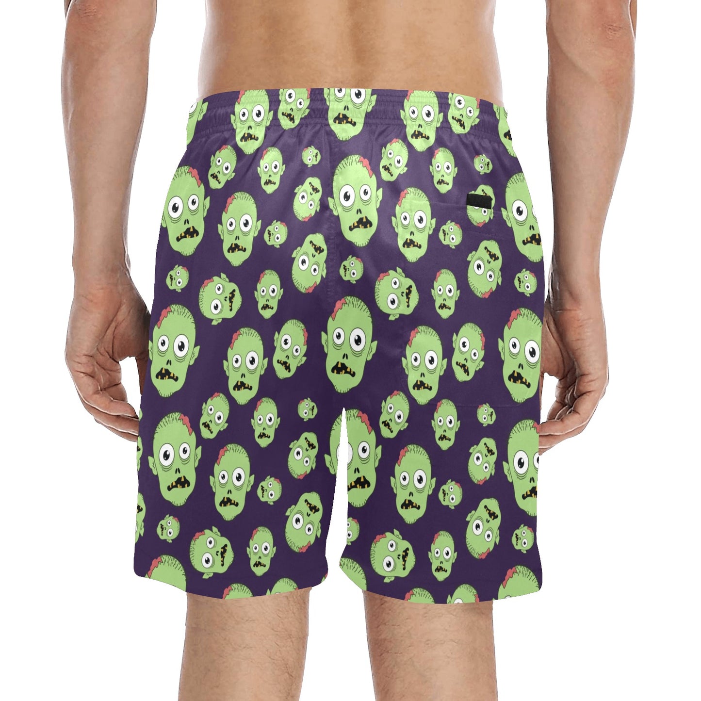 Zombie Print Design LKS303 Men's Swim Trunks Beach Shorts
