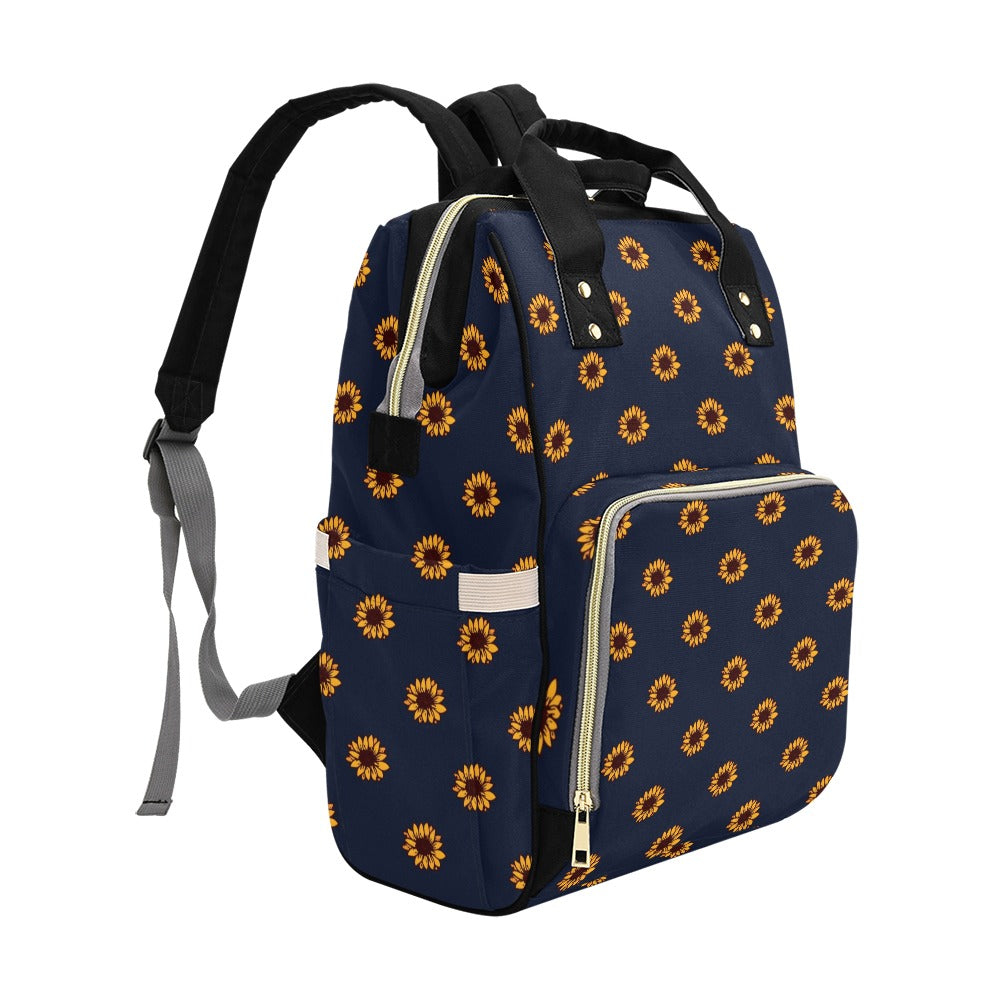 Sunflower Print Design LKS304 Diaper Bag Backpack