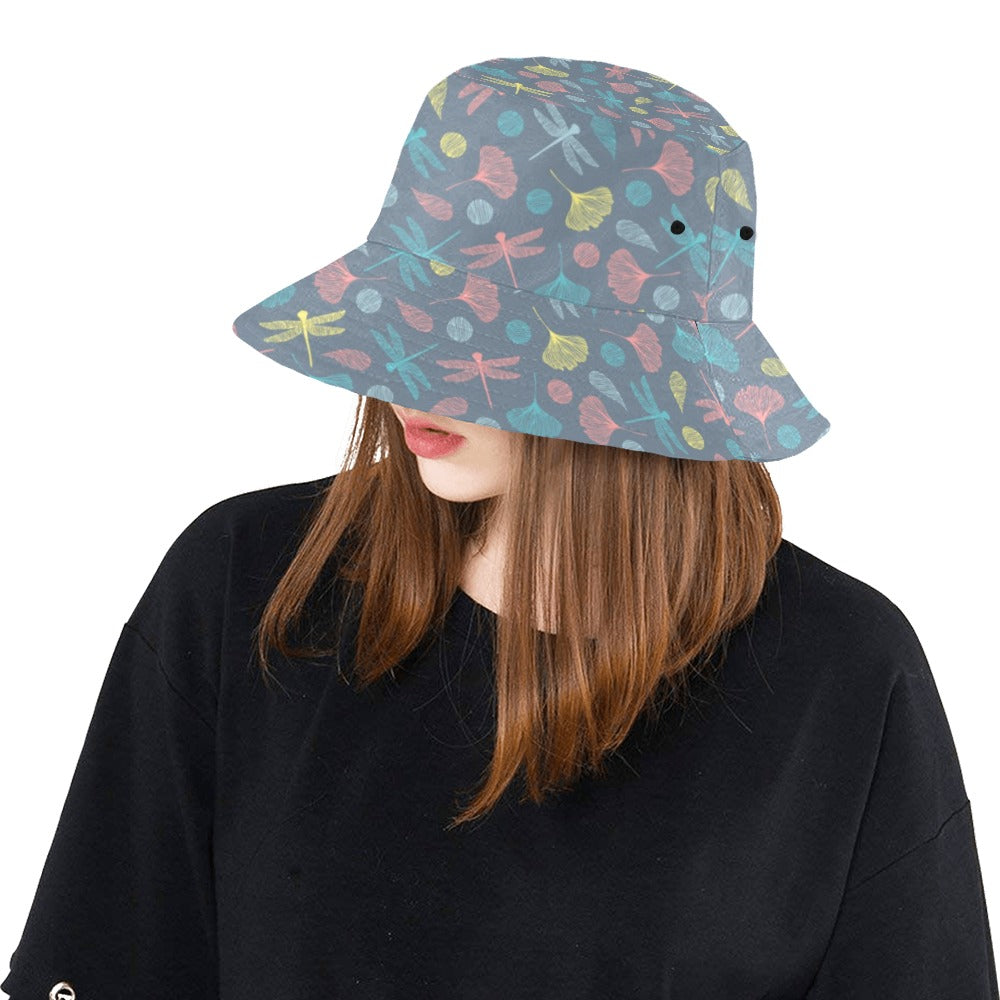 Dragonfly Print Design LKS403 Unisex Bucket Hat