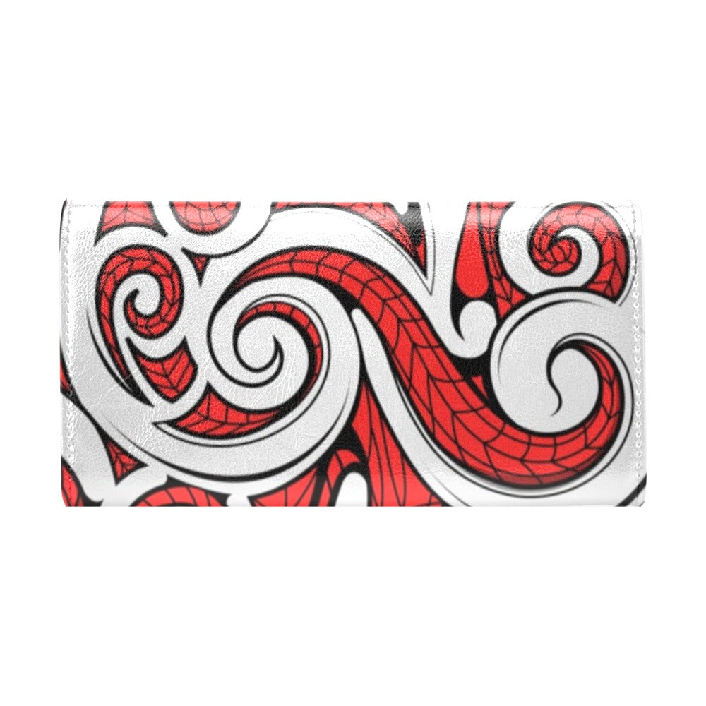 Maori Polynesian Themed Design Print Women's Trifold Wallet