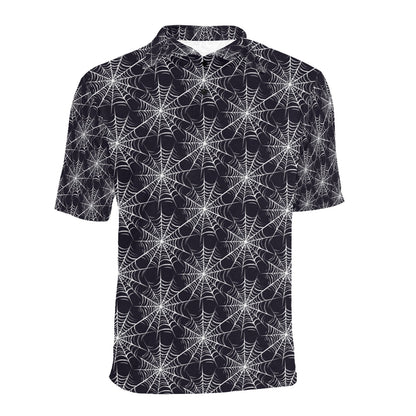 Spider Web Print Design LKS303 Men Polo Shirt