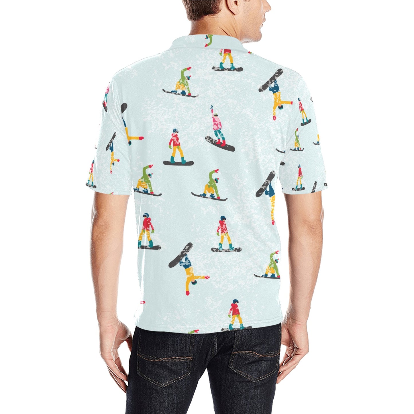 Snowboard Print Design LKS304 Men Polo Shirt