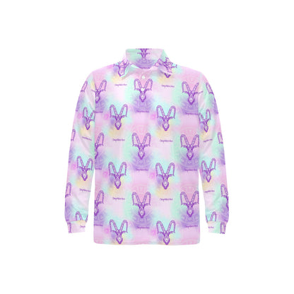 Capricorn Zodiac Pattern Print Design 02 Long Sleeve Polo Shirt For Men's