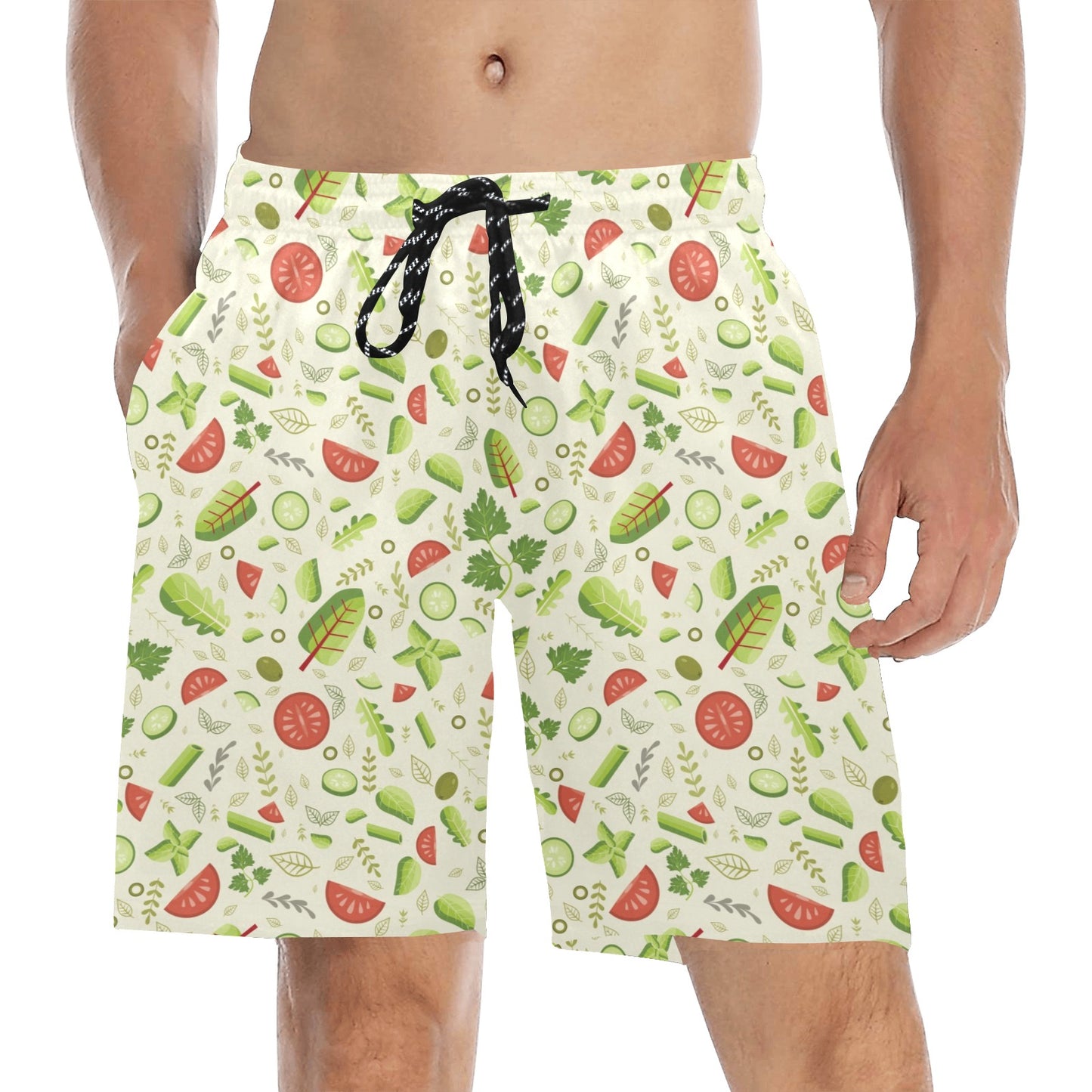 Salad Vegetable Print Design LKS302 Men's Swim Trunks Beach Shorts