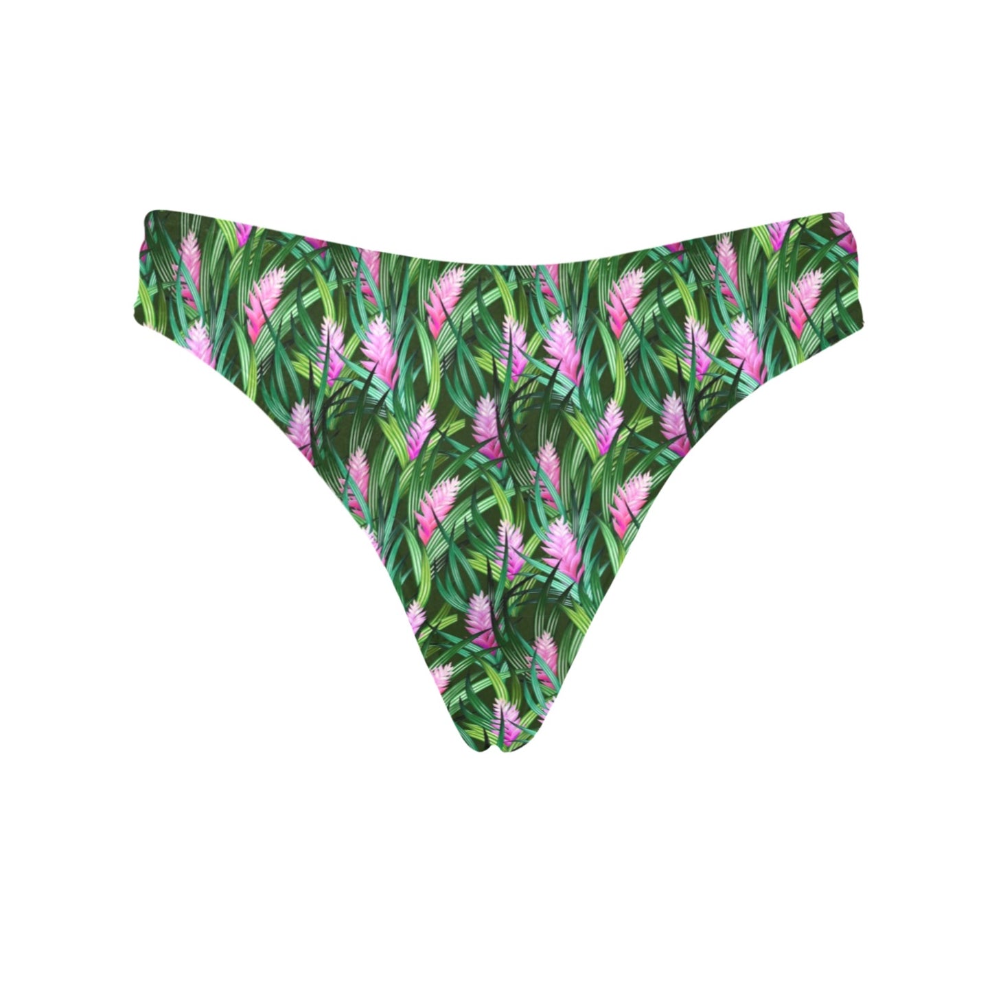 Tropical Folower Pink Heliconia Print Women's Thongs