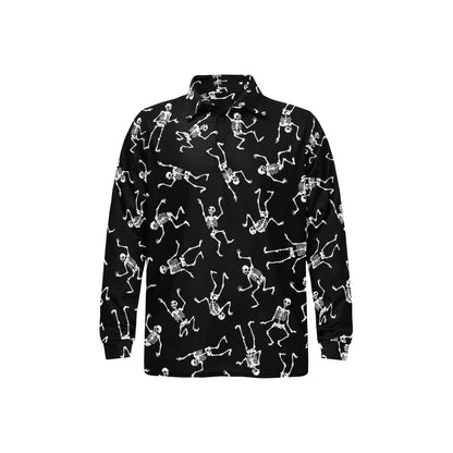 Skeleton Print Design LKS305 Long Sleeve Polo Shirt For Men's